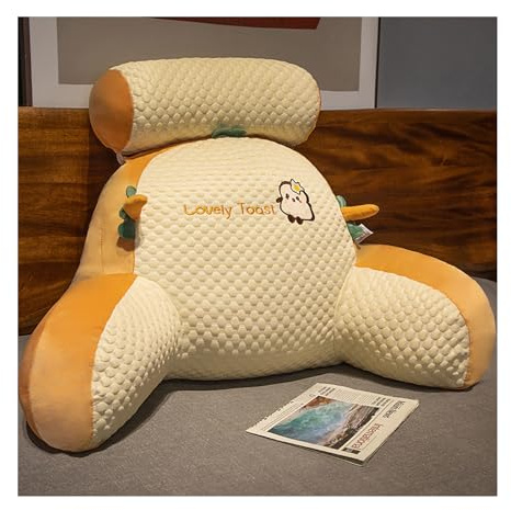 Cuscino da lettura 2 in 1 con braccioli cuscino di supporto per la schiena extra large cuscino di supporto per lo schienale staccabile cuscino da coccole per il letto C(Size:70*50*25cm,Color:Giallo A)