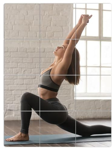 SLHOWOW Specchio in vetro a tutta lunghezza, montaggio a parete, 30 x 30 cm, 12 pezzi, specchio da parete per camera da letto, casa, palestra, porta (12 pezzi, 30 x 30 cm)