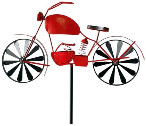 Girandola a per moto, scultura decorativa per esterni, con telaio in metallo resistente, ruote per moto, decorazione stravagante per giardino, cortile, , , appassionati di