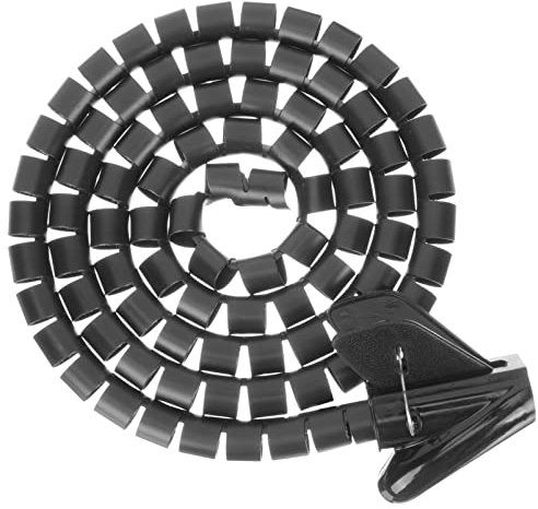 Tofficu Flexibler Schwarzer Kabelkanal Organizer aus Kunststoff mit Clip Drahtklemme zur Einfachen Installation und Kabelorganisation für Computer und Tv