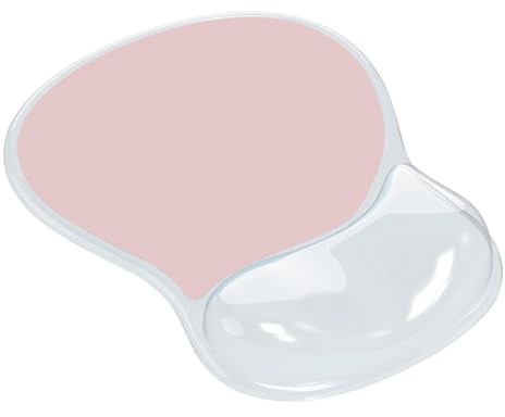 Tapis de souris ergonomique avec coussin en gel, tapis de souris avec repose-main, tapis de souris antidérapant avec coussin pour le poignet pour ordinateur portable (Rose cristal)