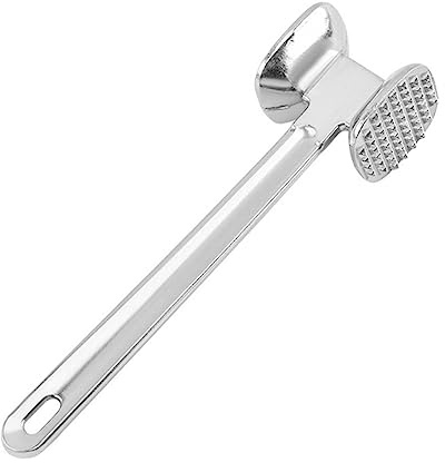 SOLUSTRE Martello Batticarne Bifacciale Alluminio Leggero Inteneritore Carne con Aghi e Testa Martello per Manzo Pollame e Barbecue Strumento Resistente per Preparare Hamburger e