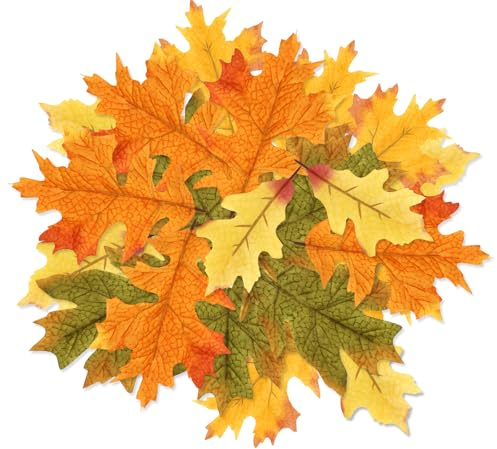 25 Pcs Autumn Maple Leaves for Autumn Table Decorations,Artificial Fall Leaves for Harvest Festival Crafts Gift Wrapping,Artificial Autumn Leaves with 4 Size for Table Scatters and Art Scrapbooking