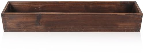TIDTALEO Fioriera in Legno Carbonizzato Rustica Contenitore per Piante Succulente da Interno ed Esterno Cassetta Decorativa per Balcone e Giardino Salvaspazio e Resistente