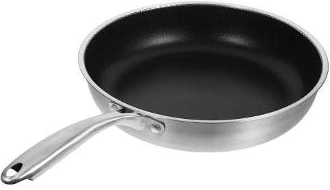 Amosfun Sartén Antiadherente de Acero Inoxidable 30 Cm Diseño Panal Sartén para Huevos y Filetes Resistente Corrosión Adecuado para Uso Doméstico y Familiar