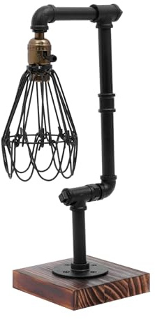 AUXSL Tischlampe Vintage Metall, Schreibtischlampe Nachttischlampe Tischleuchte Industrial Design, Nachttischleuchte für Schlafzimmer Esszimmer Arbeitszimmer Wohnzimmer Cafés Hotels