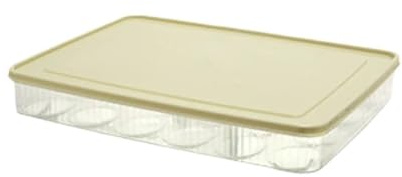 15/24 Grid Refrigerator Egg Storage Box Plastic Dumpling Fresh Case(Beige)