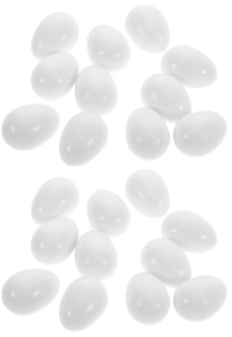 TOYANDONA Artificial Bird Eggs for Brooding Training 22pcs Plastic White | Realistic Matte Texture, Egg Shape, for Canaries and Cockatiels in Nesting Boxes or Bird Cages