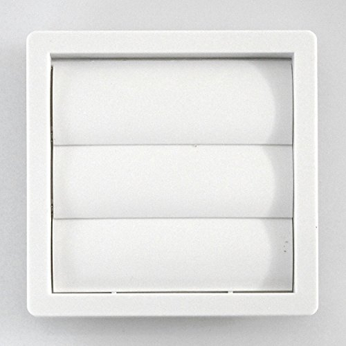 calimaero® VK 100 mm Grille de Ventilation Carré en Plastique avec Clapet Anti-Retour pour Sortie Extracteur Ventilateur