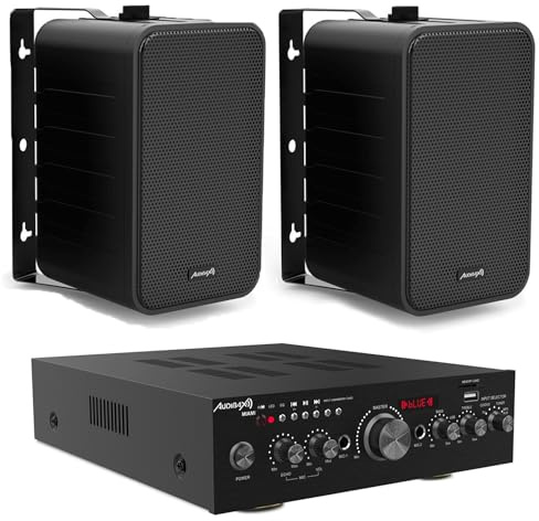 Audibax Equipo Karaoke Amplificador Bluetooth Miami 100+100W + Altavoces PR42