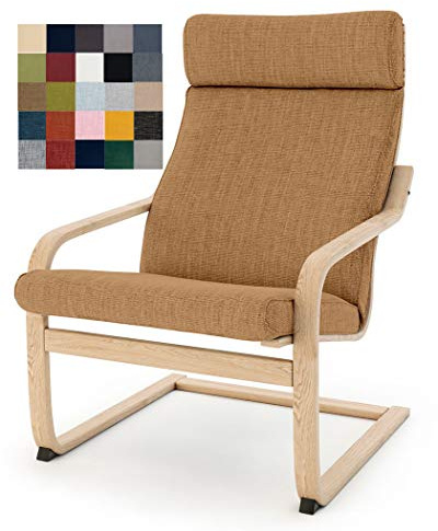 Vepping Lude Multi Colored Armchair Replacement Cover, Fits IKEA Poäng Armchair, Cushion not Included (Cushion Design 1, Polyester - Dark Khaki)