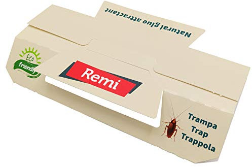 Remi Hogar Trampas para Cucarachas XL | Adhesivas con feromona Natural sin pesticidas | Totalmente ecológica para Eliminar cucarachas Profesional | Trampas Insectos Rastreros | Fácil instalación