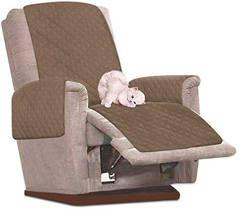 Ghopy Funda de Sillón Relax Reclinable Impermeable Funda Cubre Sofá Universal Funda para Sillón de 1 Plaza Antimanchas y Antiarañazos (Marrón)