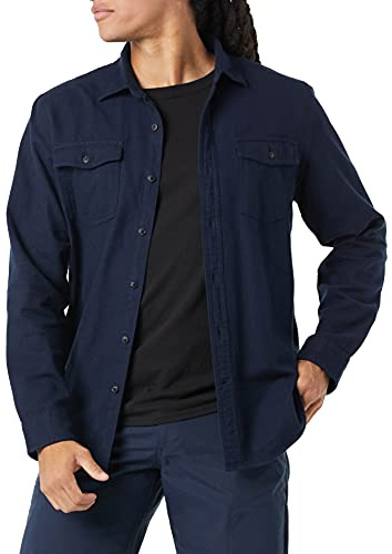 Amazon Essentials Camicie in Flanella a Maniche Lunghe a 2 Tasche a Vestibilità Aderente Uomo