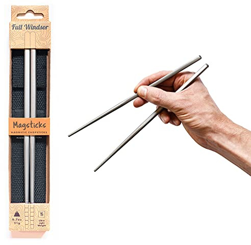 MAGSTICKS Premium magnetische Essstäbchen aus Titan – wiederverwendbare Reise-Essstäbchen