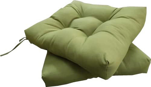 Cojines para Silla, 40x40 CM, Acolchados, Relleno de Algodón 7cm, Cómodos y BIandos, Ideal para la Decoración de Cocina y Salón, Comedor y jardín. Fabricados en España (Pack 2 unidades, Verde Olivo)