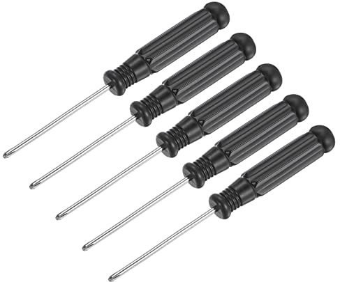 sourcing map Mini Phillips Screwdriver, 2.0mm Cross Head with Black Handle for Small Appliances, 5 Pcs