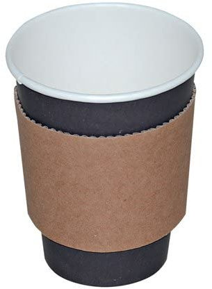 TAMLED Manicotto isolante per tazza da 0,2 l, 100 pezzi in cartone ondulato marrone per tazza di caffè vin brulé pugno