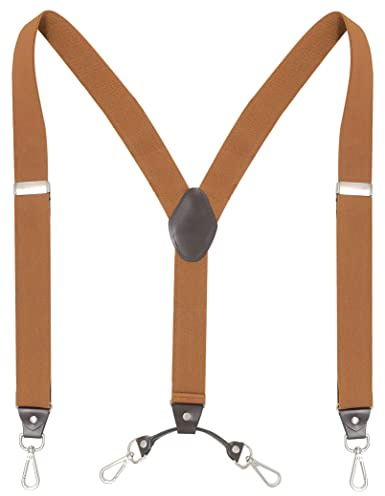 Ausukler Hosenträger Herren Extra Stark 3,5cm Breit mit Schwenkhaken Heavy Duty Men Braces Schwarz