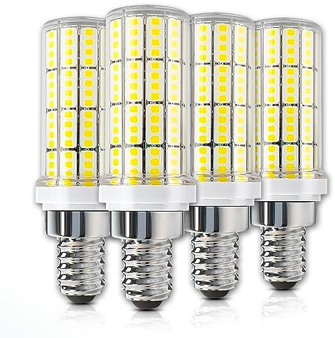 RIUVAO 4 Pack E12 Led Bulb 200w Equivalent Chandelier Light Bulbs Bright E12 LEDs Candelabra Bulb 5000k Daylight White 2500lm Led Light Bulb for Chandeliers, Ceiling Fan, Pendant, Wall sconces