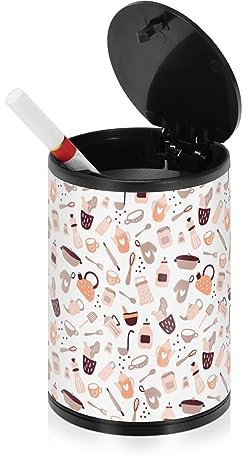 Bunte Kochwerkzeuge Kleine Aschenbecher für Zigaretten mit Deckel Geruchssicher Edelstahl Tragbare Rauchfreie Selbstlöschende Butt Eimer