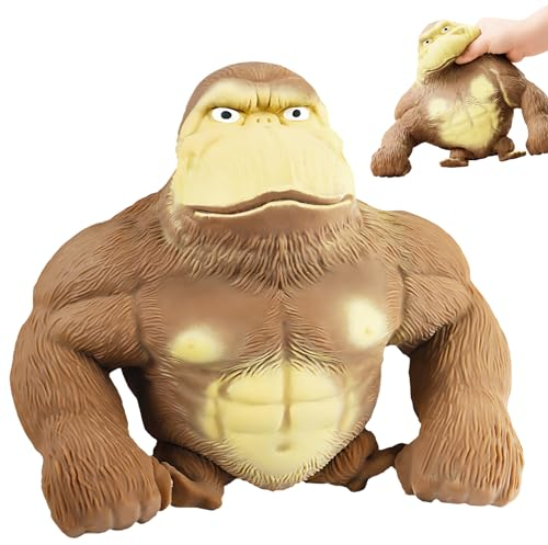 ZoneYan Gorilla stressleksak, stressklämleksak, groda, klämleksak, stressgroda, realistisk anti-extrusion, lämplig för fritid, underhållning, stressminskning (monkey)