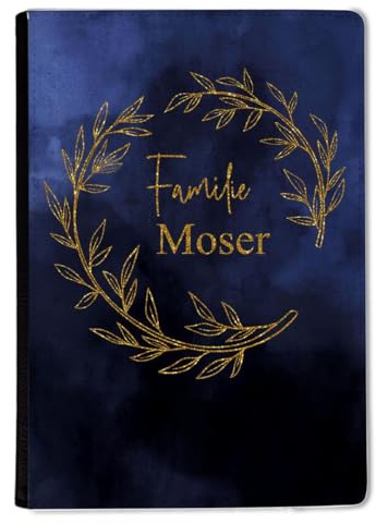 CreaDesign, Stammbuch Hochzeit personalisiert, Familienstammbuch A5 aus Leder mit Klemmschiene, 15 x 22 cm