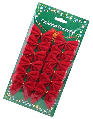 PRETYZOOM Weihnachtsschmuck Päckchen 4er-Set 12tlg Christbaumschmuck Zum Aufhängen Weihnachtsbaum Schleife Weihnachtsdekoration Drinnen Rotes Weihnachtsdekorationen Weihnachtsbogen Rote Schleife