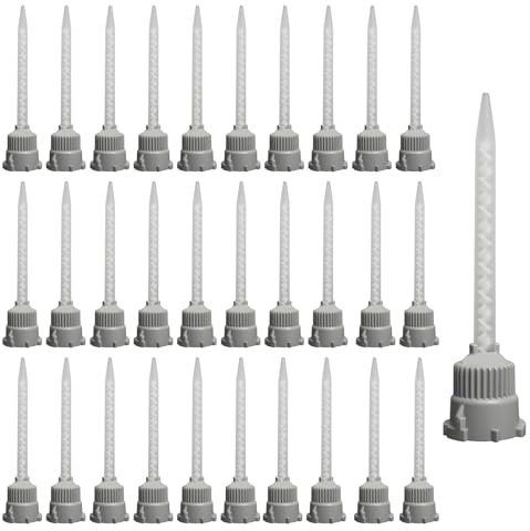 WestCH 30 Pezzi Tubi Epossidici Miscelatore Statico 1:1 Tubo Di Miscelazione Statico Ab Miscela Ugelli Miscelatore Miscelatori Statici per Colla AB per Colla AB Applicatore e Pistola per Silicone