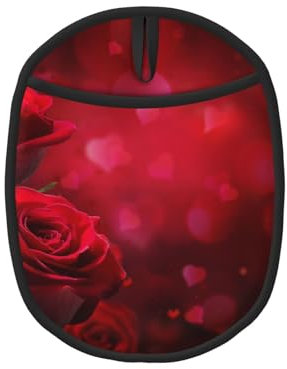 Imprimé Rose Rouge, Maniques, maniques résistantes à la Chaleur, maniques de Cuisine en Silicone antidérapantes