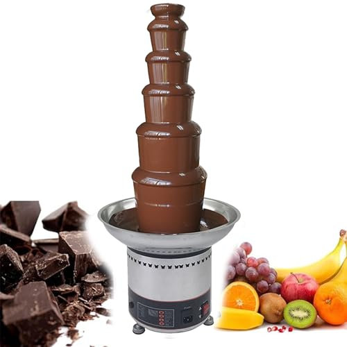 HQYMXYGEUR Chocolate Fountain Machine,Commercial Electric Cascading Fondue Set for Melts Cheese,Queso,Candy,Liqueur,Dip Strawberries,Vegetables,Party Dip(6tiers)