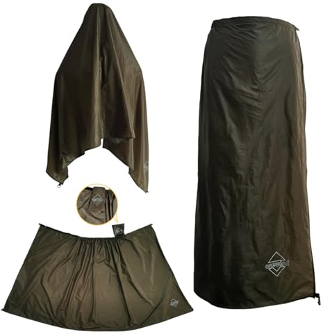 onewind Regnkjol för män och kvinnor, halv poncho, vattentät, ultralätt, regnbyxor, kilt, vindtät, regnkläder, foder för camping, vandring, backpacking, OD grön, S storlek