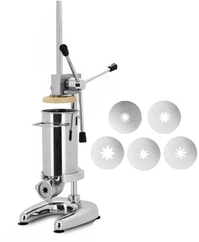 Spanischer Donut-Churrera-Maker Aus Edelstahl, 2l 3l Churros-Maker-Maschine, Manueller Churro-FüLler, Mit 5 DüSen FüR Restaurants, Cafeterias, BäCkereien,3L