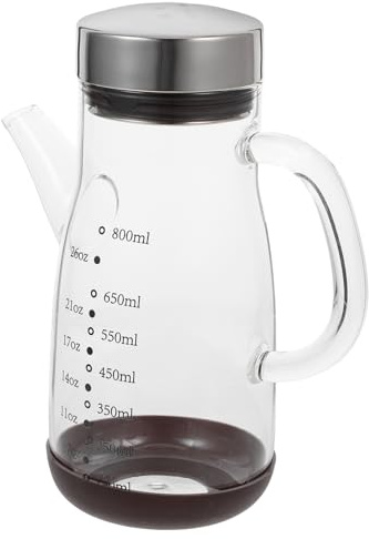PRETYZOOM Bouteille Distributrice d'Huile en Verre Grosse Capacité Anti-Fuite Résistante Température Cuisine Vinaigre Soja 1L