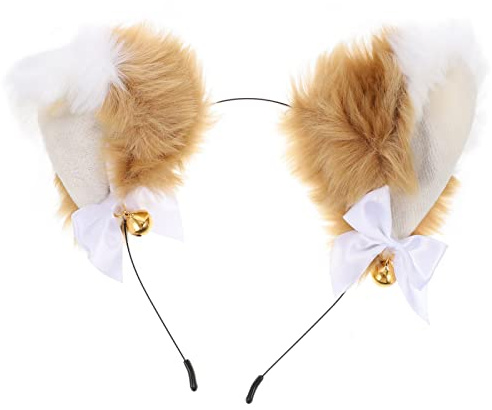 OATIPHO Diadema Orejas Peluche Con Campanas Doradas Diadema Carnaval Fiesta Cosplay Accesorios Para Mujer Niñas