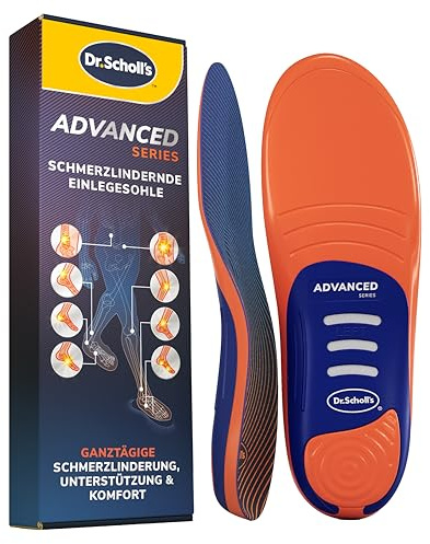 Dr. Scholl’s Semelles Orthopédiques Advanced Hommes Femmes, Pour Chaussures de Travail et Bottes, Soulagent la Fasciite Plantaire, Soutiennent voûte et pieds plats, jusqu’à 150kg, 46-46.5