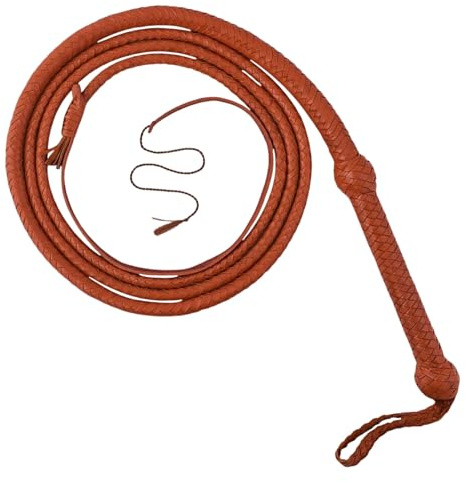 Generico Frusta in Pelle 8 Piedi | Frusta Western in Vera Pelle Bovina Intrecciata a Mano | Frusta da Cowboy Artigianale | Accessorio Professionale Stile Western