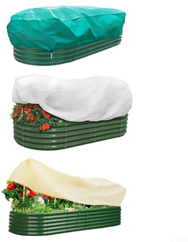 Tissu antigel non tissé pour plantes surélevées - Protection contre le gel - Pour zones de culture en extérieur - Vert - 247 x 123 x 50 cm