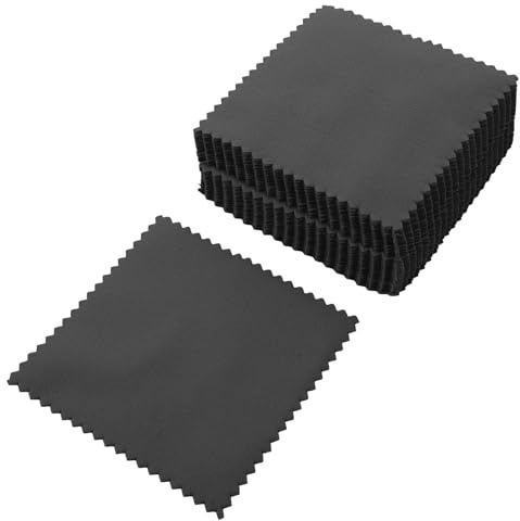 ibasenice Chiffon à Polir Entretien Délicat 50 Pièces pour Bijoux en Suède 8x8 Cm et Protection Contre L'oxydation, pour Nettoyage Quotidien de L'argenté et Argenterie
