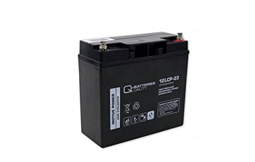 Q-Batteries 12LCP-23/12 V – 23 Ah batteria al piombo tipo AGM – Deep Cycle VRLA connettore a vite M5