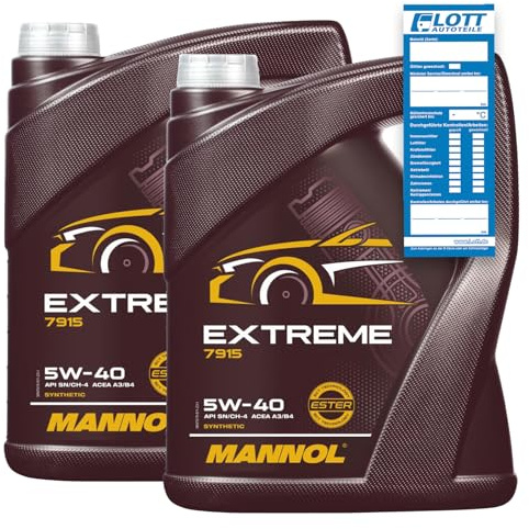 2x 5L MOTORÖL MANNOL ÖL EXTREME 5W-40 MN7915-5 für MB VW OPEL RENAULT PORSCHE FIAT MOTORENÖL (10LITER) + INSPEKTIONSAUFKLEBER