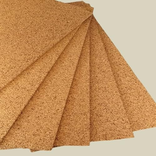 FUTURAZeta Pannelli Sughero Biondo Naturale (Spessore 1cm) Pannelli Isolanti Termici per Interni ed Esterni, Pannelli di Sughero per Pareti per Isolamento Termico ed Isolamento Acustico (6 Pannelli)