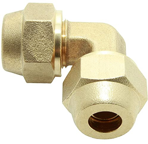 Klimaanlage Split Verbindungsnippel 90° Set 3/8 Zoll inkl Muttern Messing f. Kupferrohr