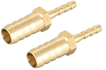 sourcing map Straight Brass Barb Fitting Reducer,Fit Hose ID 10mm-4mm 2pcs