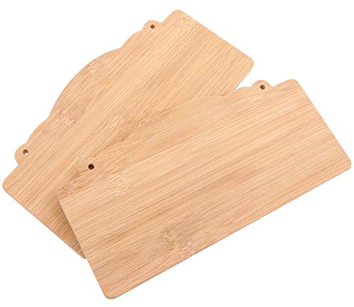 Milisten 2 unlackierte blanko Schilder DIY Rustikales Bambus-Holzschild dekorativ rechteckig zum Aufhängen für DIY Handwerk Brandmalerei Schreiben Thanksgiving Weihnachten Party Dekorationen