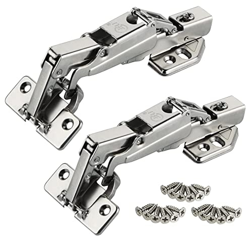 Anstore 2 cerniere per porte da cucina a 165 gradi, pieghevoli con viti di fissaggio, per ante e armadi a sovrapposizione completa