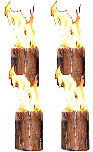 Hoyo Technology GmbH Schwedenfeuer 4 Stück Baumfackel Finnenfackel Gartenfackel Fackel H 19 cm D 9-14 cm Brenndauer ca. 40 Minuten pro Stück