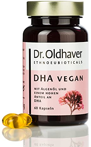 Dr. Oldhaver DHA vegan (60 Kapseln) | Omega-3 Alternative Algenöl und DHA hochdosiert | Vegan, Glutenfrei, Lactosefrei - Spitzenqualität