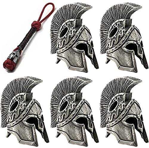 Wudaizhi 6 Pcs Vintage Helm Charme Paracord Bead Lanyard Charms Für Armband Schlüsselbund DIY -schmuckzubehör Machen Accessoires