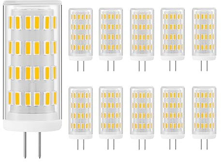 Yosenmi G4 LED Bulb 5W, 12V-24V 40W G4 Halogen Bulb Equivalent, Natural Daylight White 4000K, Non-Dimmable JC Type Bi-Pin Base T3 Light Bulb 10-Pack